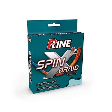 P-Line 8 Carrier Spin X Braid 12 Lb OrangeBlue 150 Yds PSXB8150-12
